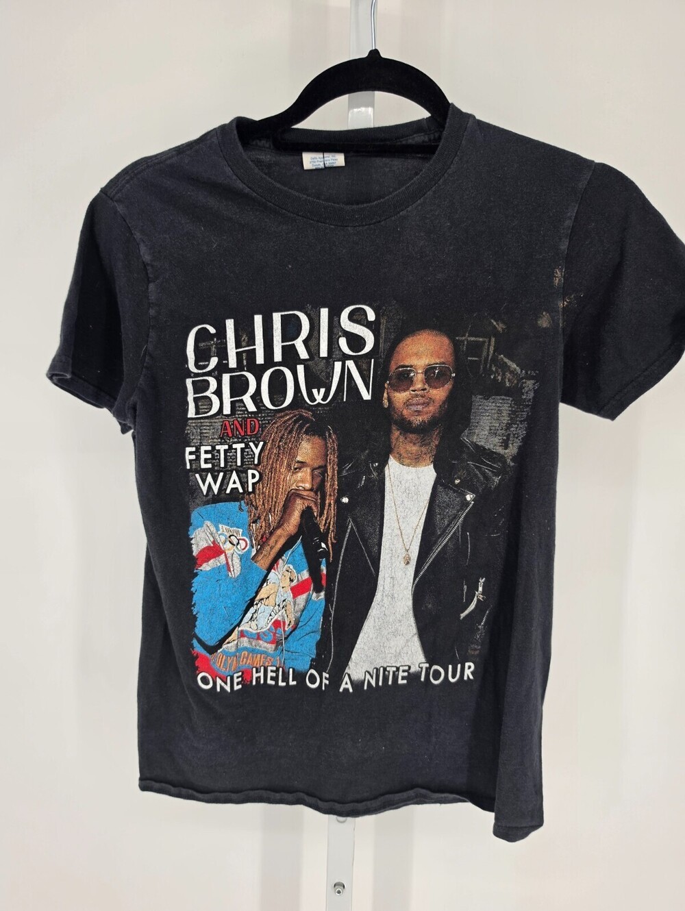 Chris Brown and Fetty Wap "One Hell of a Nite Tour" Short Sleeve T Shirt Sz S